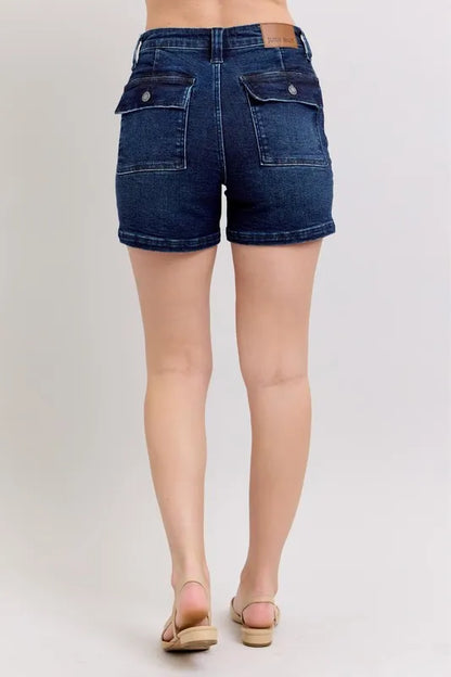 Judy Blue High Waist Back Flap Pocket Denim Shorts
