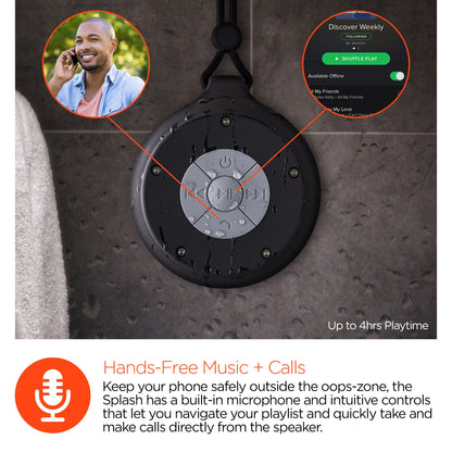 HyperGear Splash Water Resistant Wireless Speaker for Camping (SPLASH-PRNT)