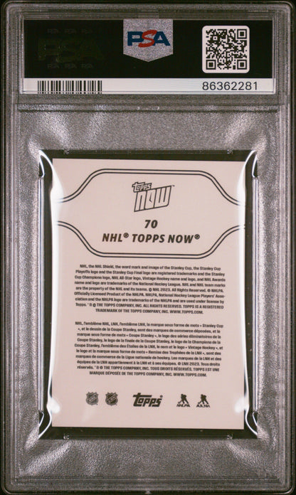 Graded 2023 Topps Now NHL Connor Bedard #70 Stickers Rookie RC Hockey Card PSA 10 Gem Mint