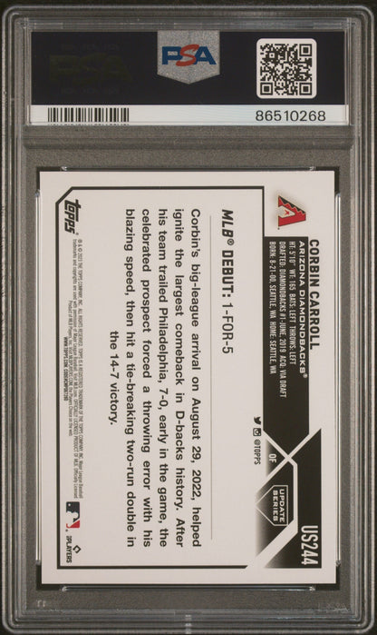 Graded 2023 Topps Update Corbin Carroll #US244 Rookie RC Baseball Card PSA 10 Gem Mint