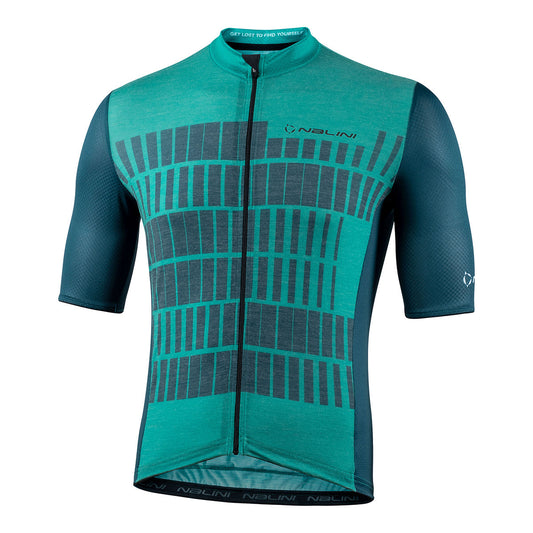 Nalini BAS WOOL GRAVEL Men's Cycling Jersey (Aquamarine/Navy Blue) S, M