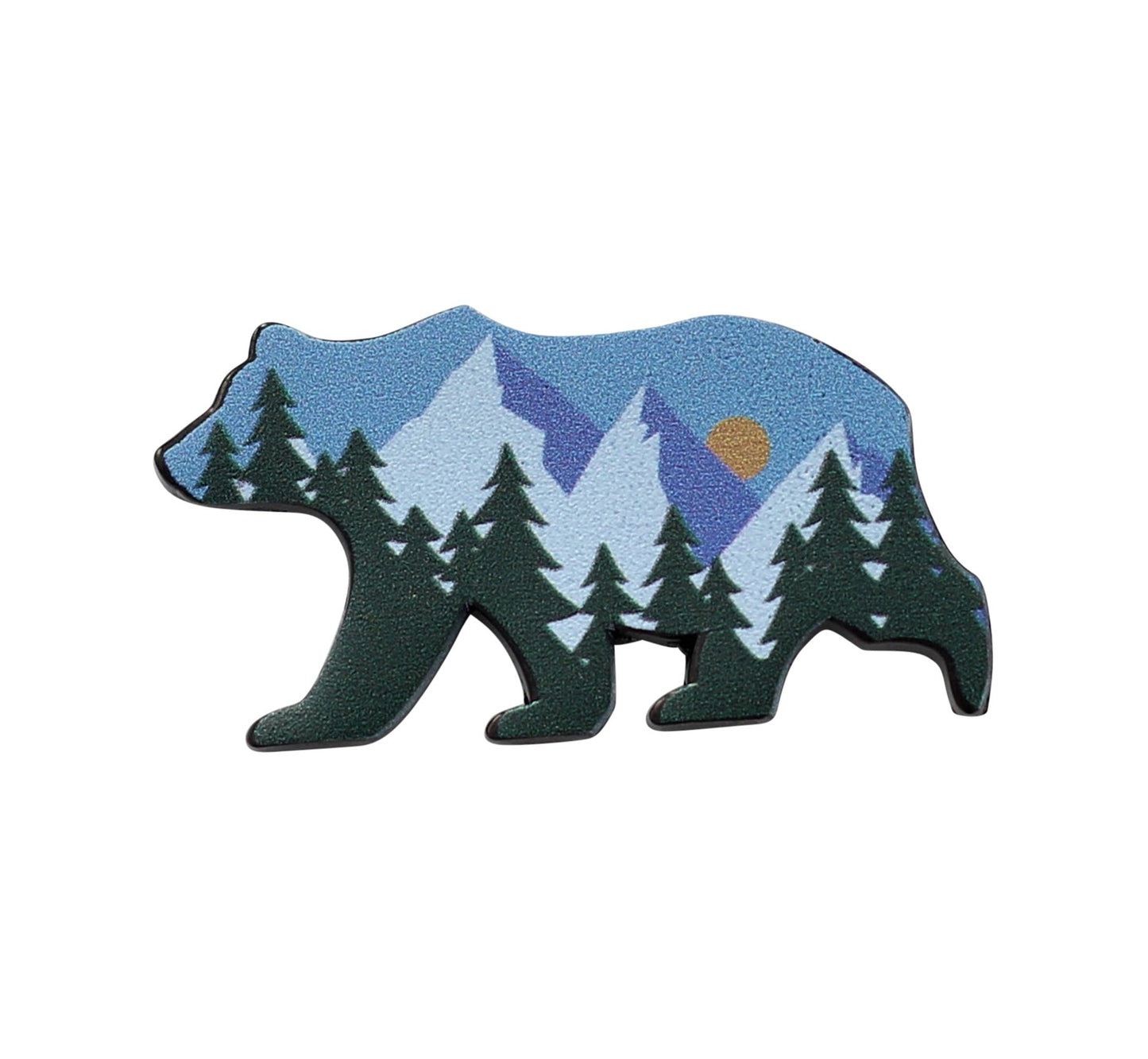 Mountain Bear Sunset Enamel Pin