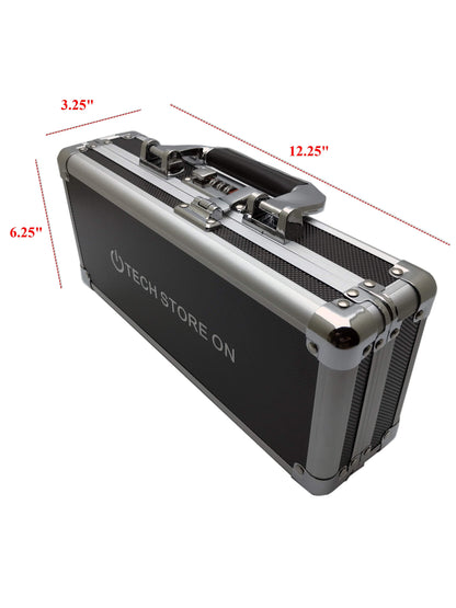 Aluminum USB Drive Organizer Case (24 + 2 Slots with Handle) – Shockproof Antistatic Storage Box with Lock