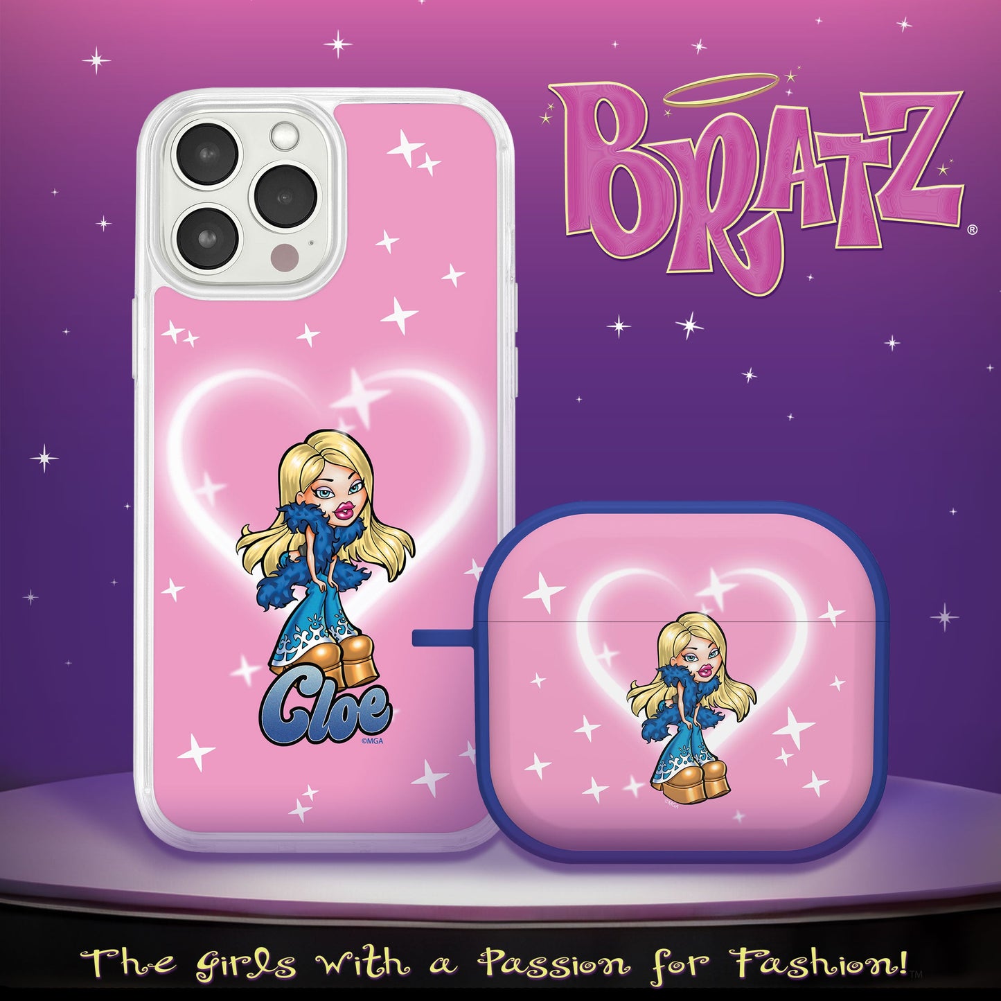 Bratz® Passion For Fashion HD Apple iPhone 15 Mag-Safe Phone Case and AirPods Gen 3 Combo Package