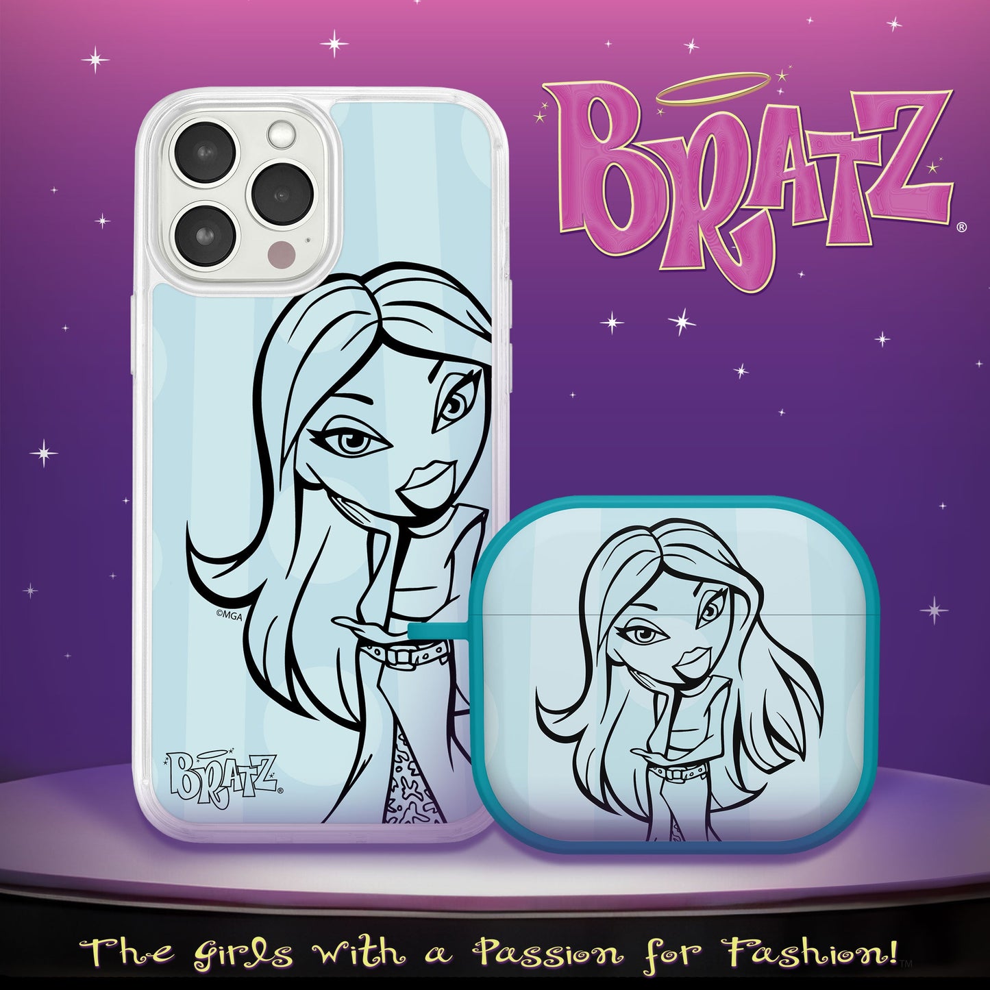 Bratz® Passion For Fashion HD Apple iPhone 15 Mag-Safe Phone Case and AirPods Gen 3 Combo Package