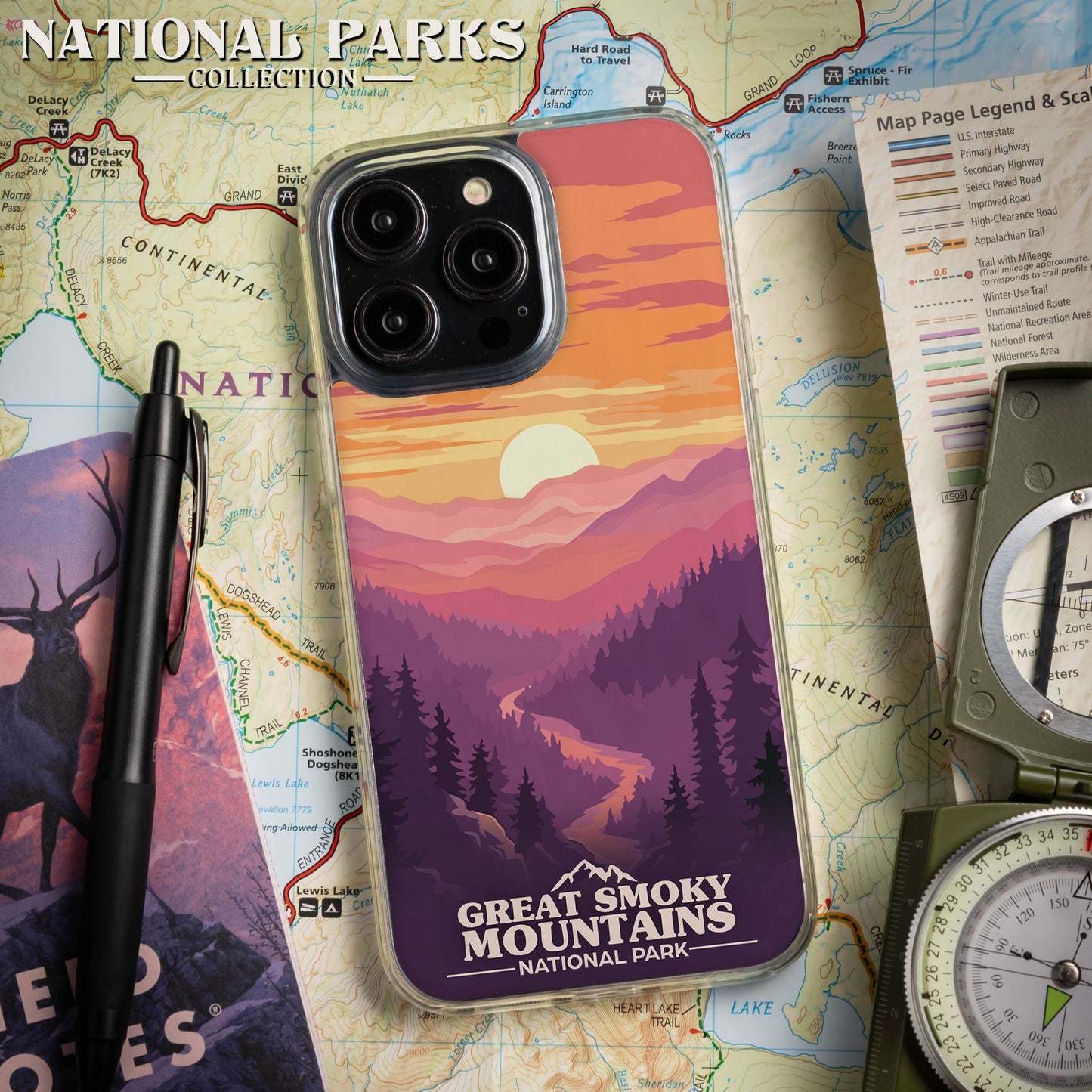 National Parks Great Smoky Mountains HD Apple iPhone 16 Mag-Safe Phone Case