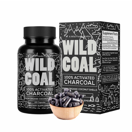 Wholesale case of 12 - Activated Charcoal Capsules, 120ct