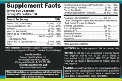 Runners Essentials Daily Vitamin Formula • 1 Month Supply