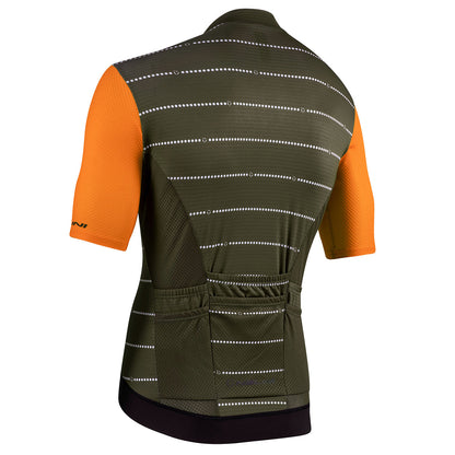 Nalini RESPECT Men's Cycling Jersey (Olive / Orange) L, 2XL