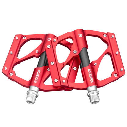 ROCKBROS MTB Pedals Platform Bike Pedal Aluminum 9/16" Bicycle Pedal Non-Slip Lightweight Flat Pedals for BMX Road Mountain Bikes