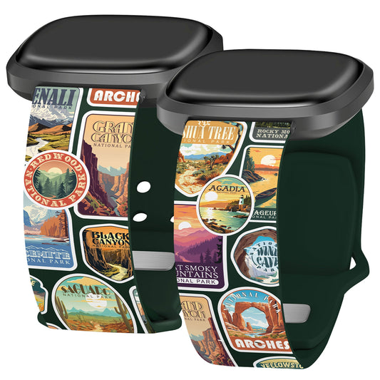 National Parks Stickers HD Fitbit Versa 3 & Sense 1 Watch Band