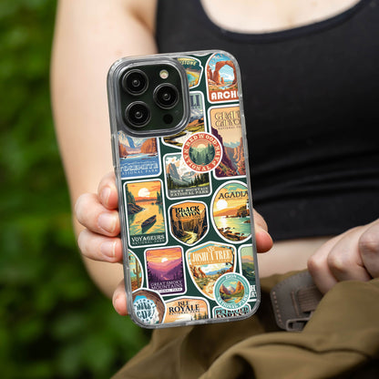 National Parks Stickers HD Apple iPhone 15 Series Mag-Safe Phone Case