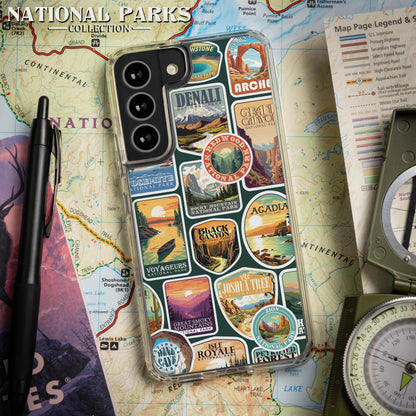 National Parks Stickers HD Samsung Galaxy S24 Phone Case