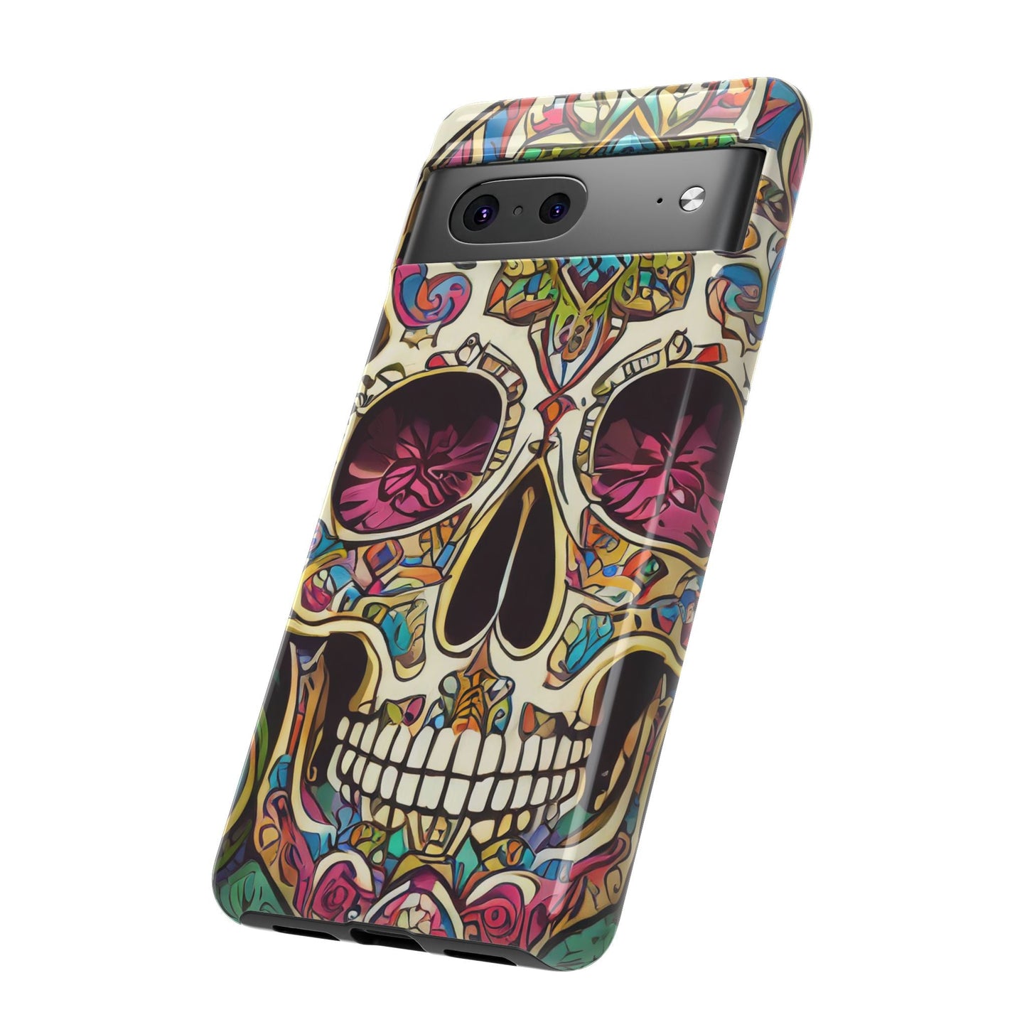 Colorful Sugar Skull Tough Phone Case