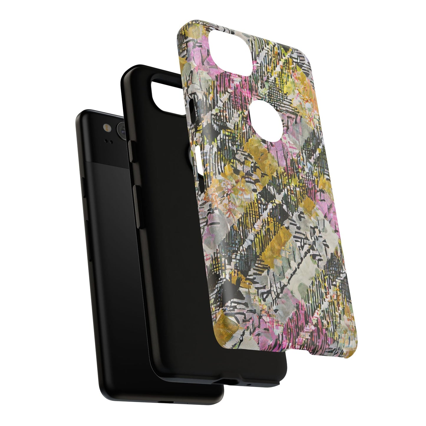 Purple Plaid Floral Artistic Tough Phone Case