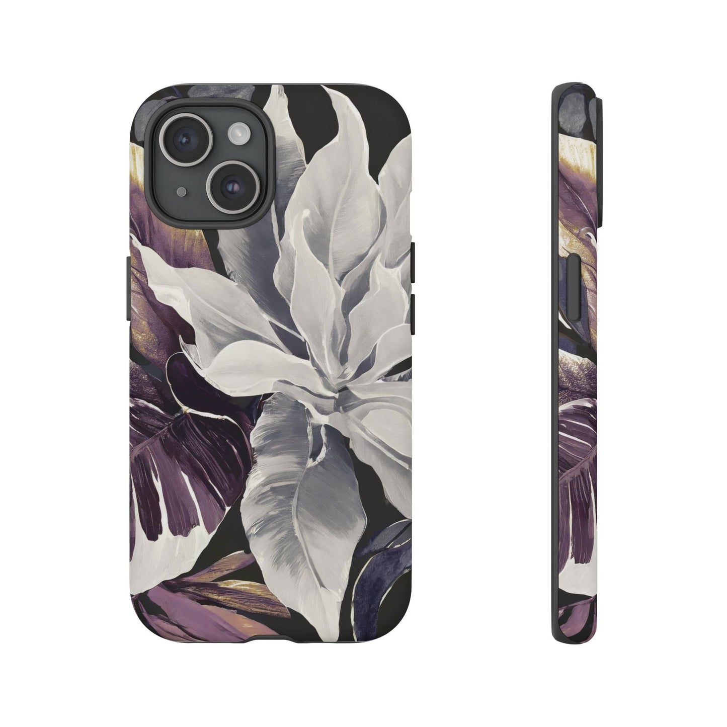 White & Plum Floral Tough Phone Case