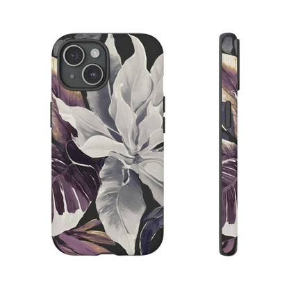 White & Plum Floral Tough Phone Case
