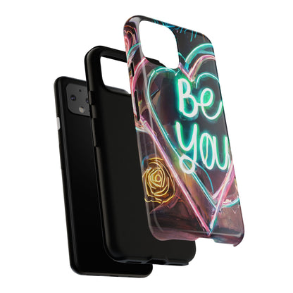 Be You Colorful Neon Heart Tough Phone Case