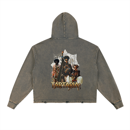 AmaruKhan O.G.'s Vintage Washed Frayed-Hem Hoodie