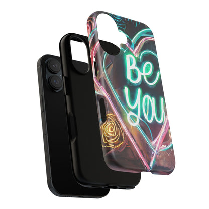 Be You Colorful Neon Heart Tough Phone Case
