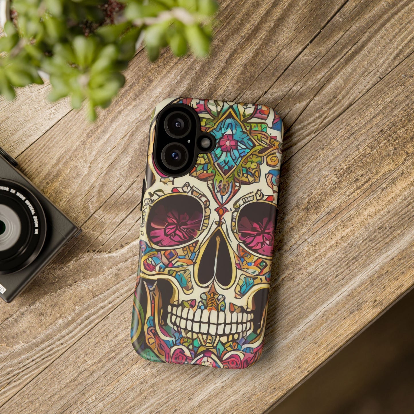 Colorful Sugar Skull Tough Phone Case