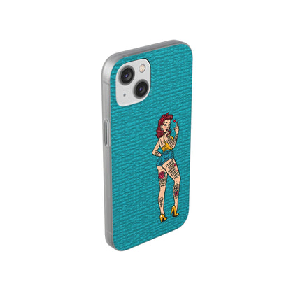 Sassy Pin-Up Stupid Boys Teal Flexi Phone Case
