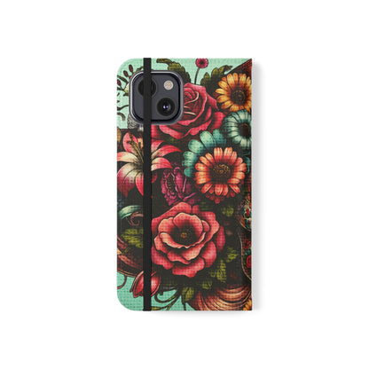 Sugar Skull Flip Wallet Phone Case