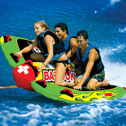WOW Sports Big Bazooka 1-4 Person Steerable Towable Water Tube For Pool and Lake