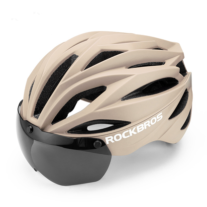 ROCKBROS Trail Helmet with Magnetic Goggles, Ionic+® Technology, and Adjustable Fit