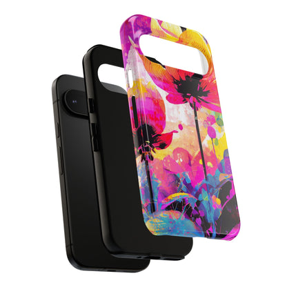 Neon Floral Tough Phone Case
