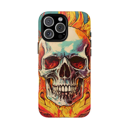 Flaming Skull Tough Phone Case