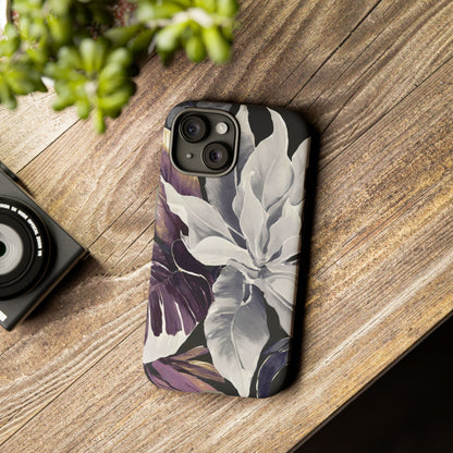 White & Plum Floral Tough Phone Case