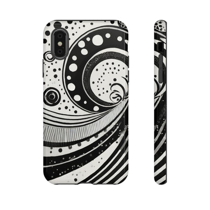 Artistic Black & White Swirl Tough Phone Case