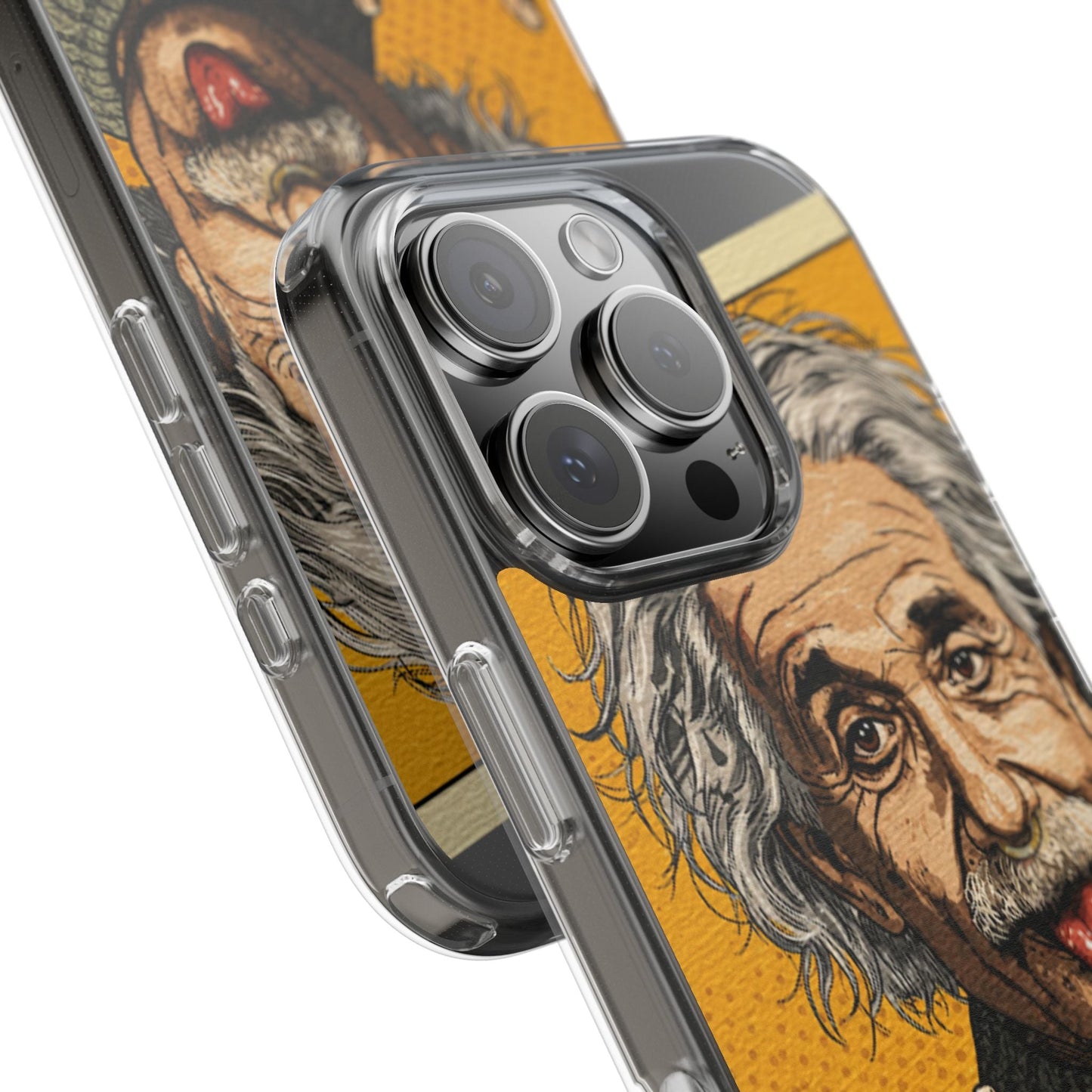 Edgy Einstein Clear Phone Cases