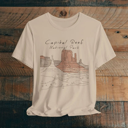 Capitol Reef National Park Unisex Fit Soft T-Shirt Line Art