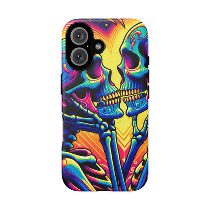 Colorful Skull Couple Tough Phone Case