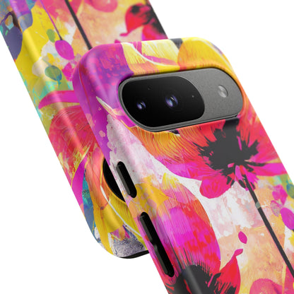 Neon Floral Tough Phone Case