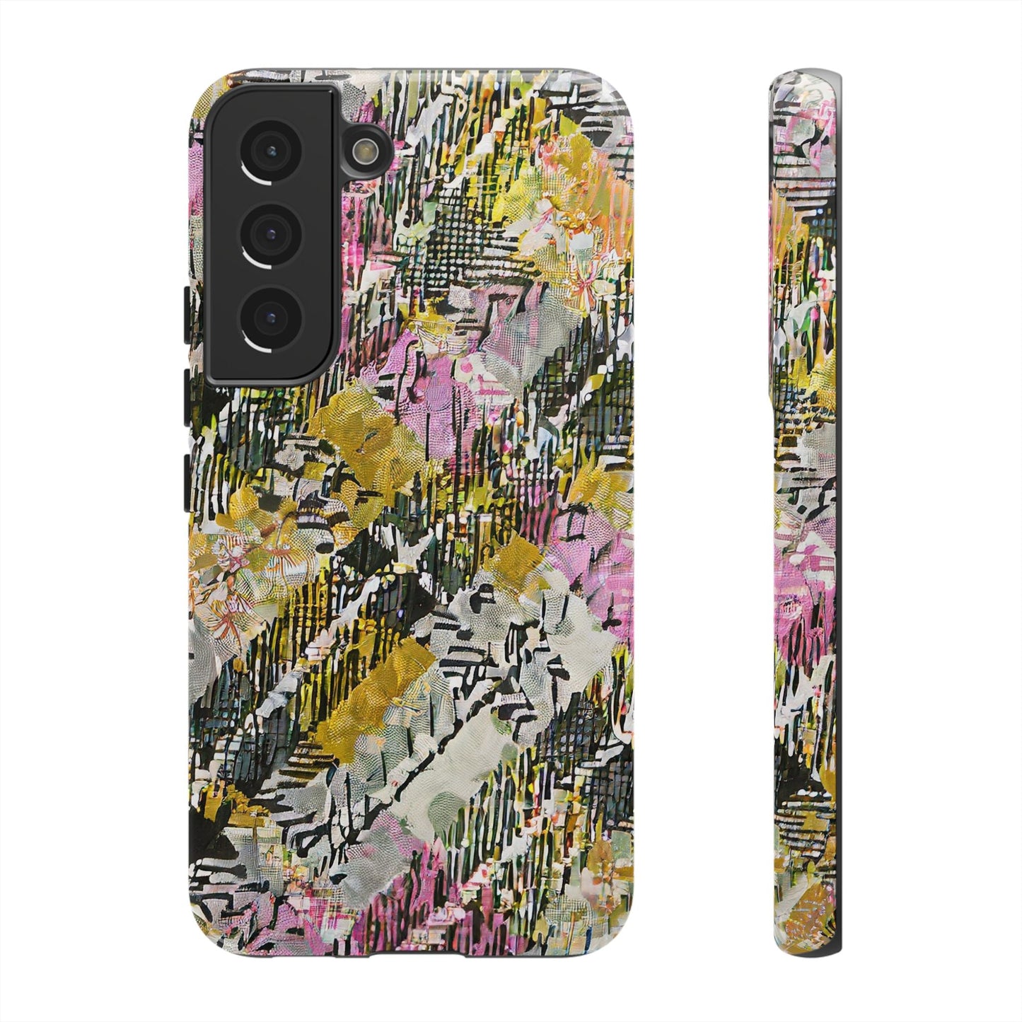 Purple Plaid Floral Artistic Tough Phone Case