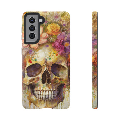 Unique Floral Skull Tough Phone Case