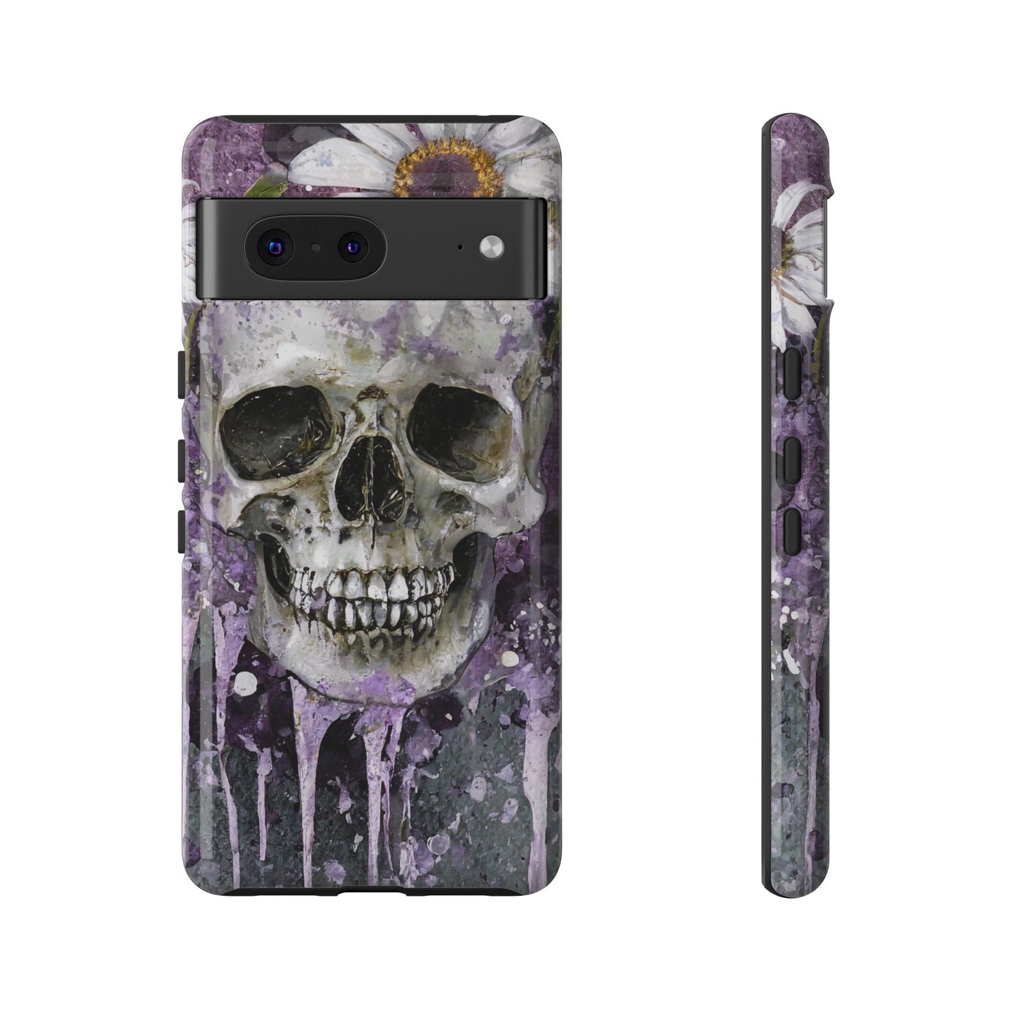 Plum Skull and Daisy Tough Phone Case