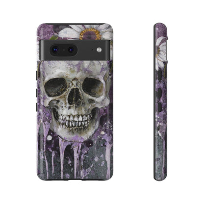 Plum Skull and Daisy Tough Phone Case