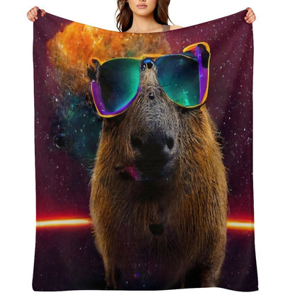Ok I Pull Up Capybara With Sunglasses Throw Blanket