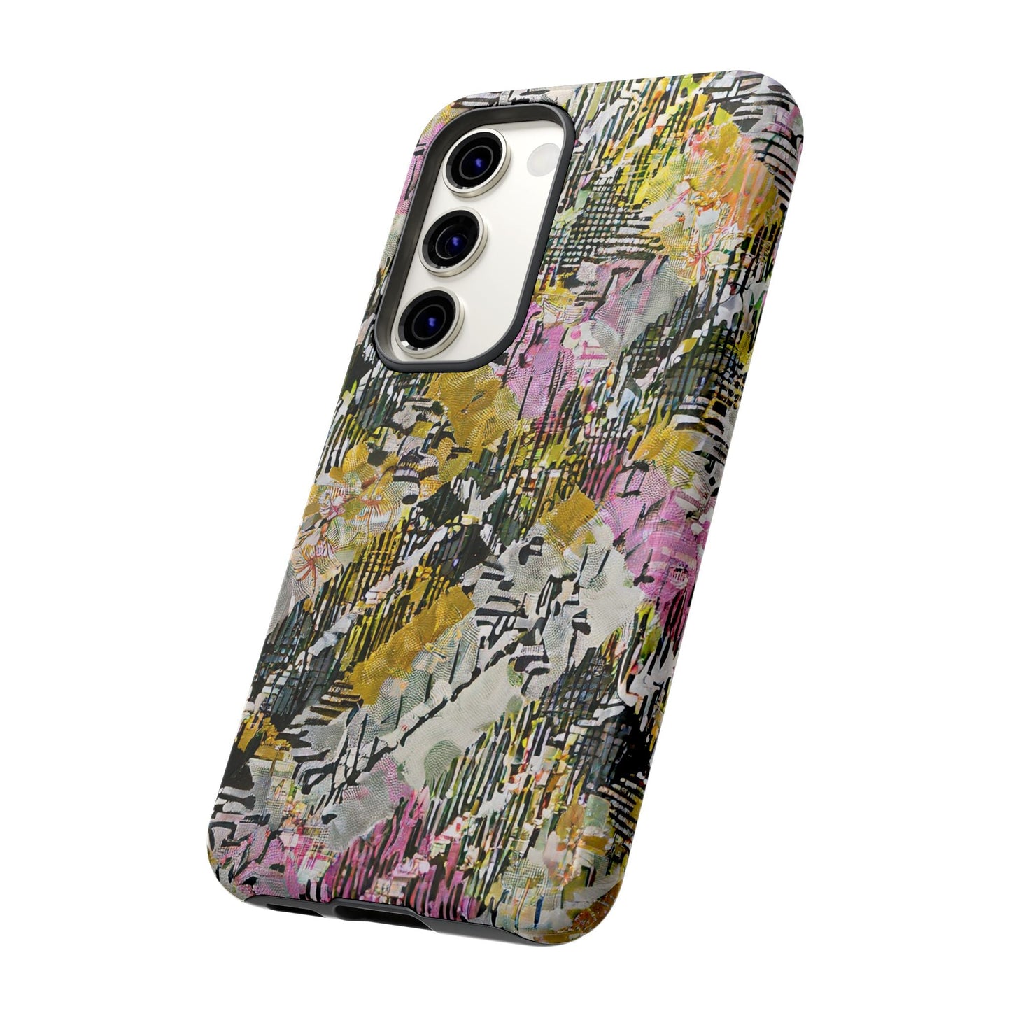 Purple Plaid Floral Artistic Tough Phone Case
