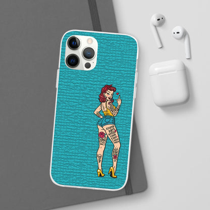 Sassy Pin-Up Stupid Boys Teal Flexi Phone Case