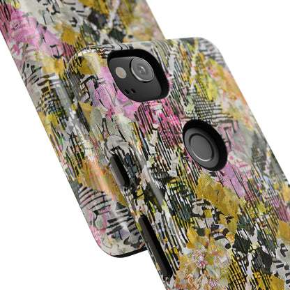 Purple Plaid Floral Artistic Tough Phone Case