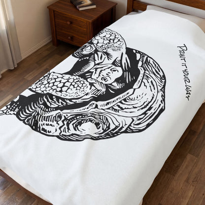 Customizable Illustrated Tortoise Plush Throw