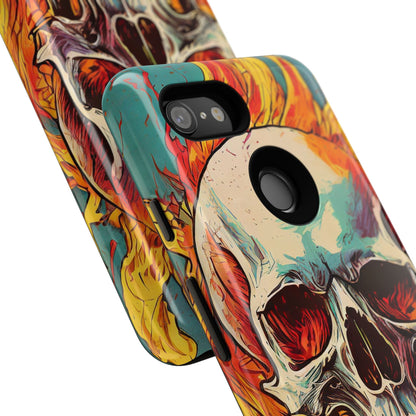 Flaming Skull Tough Phone Case