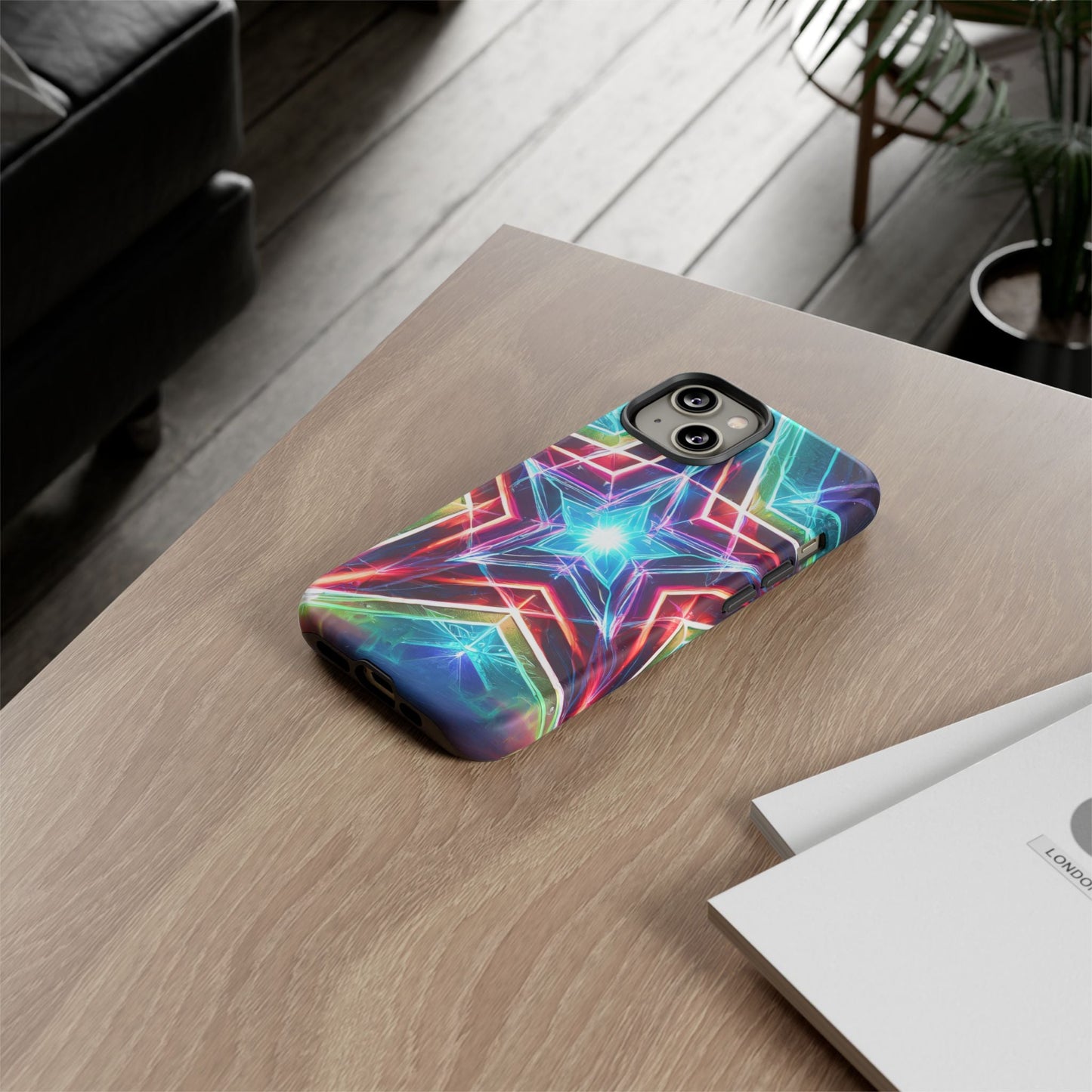 Neon Light Stars Tough Phone Case