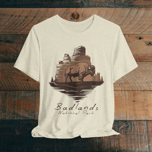 Badlands National Park Unisex Fit Soft T-shirt Roaming Buffalo Tee