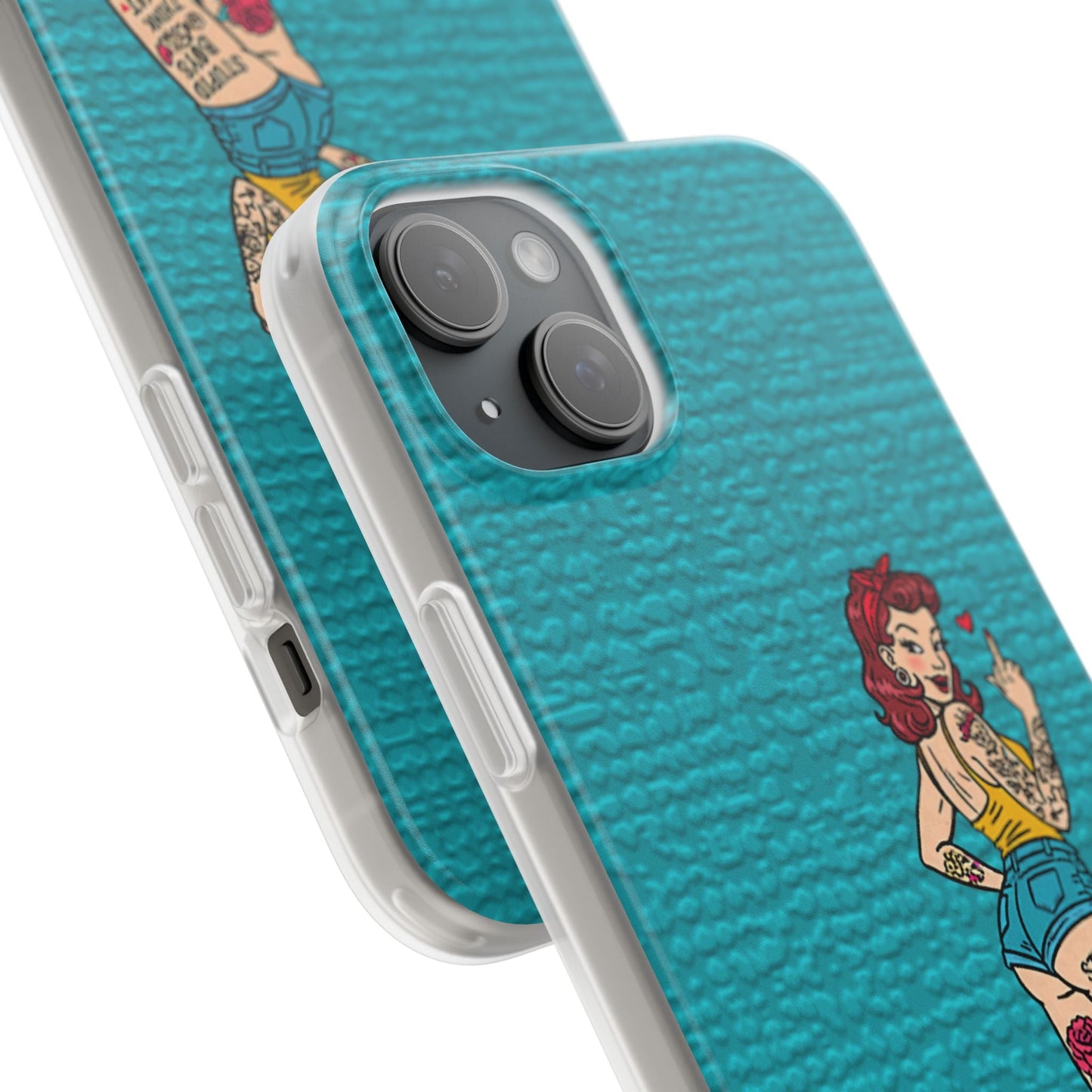 Sassy Pin-Up Stupid Boys Teal Flexi Phone Case